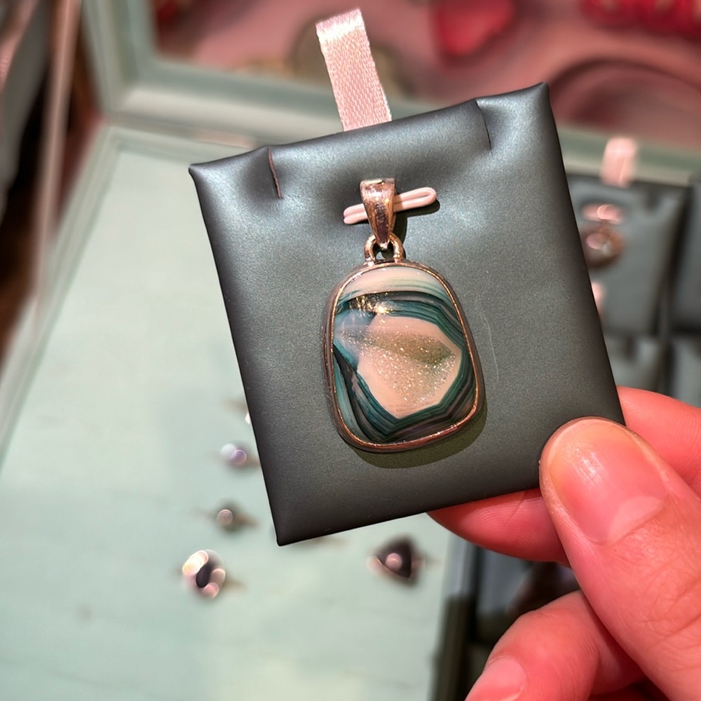 Treated Aura Druzy Pendant